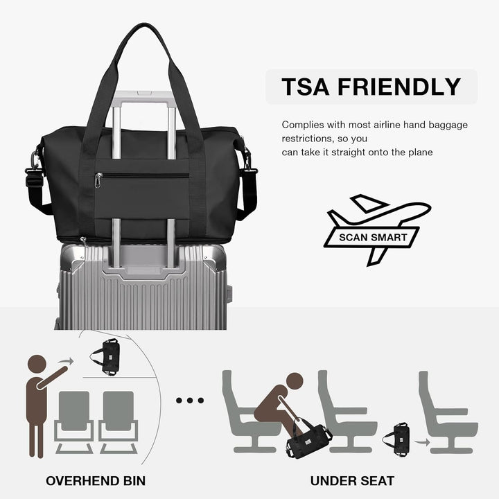 Reisetasche Damen Sporttasche 40x20x25 Ryanair Handgepäck Tasche Weekender Bag Schwimmtasche Wasserd
