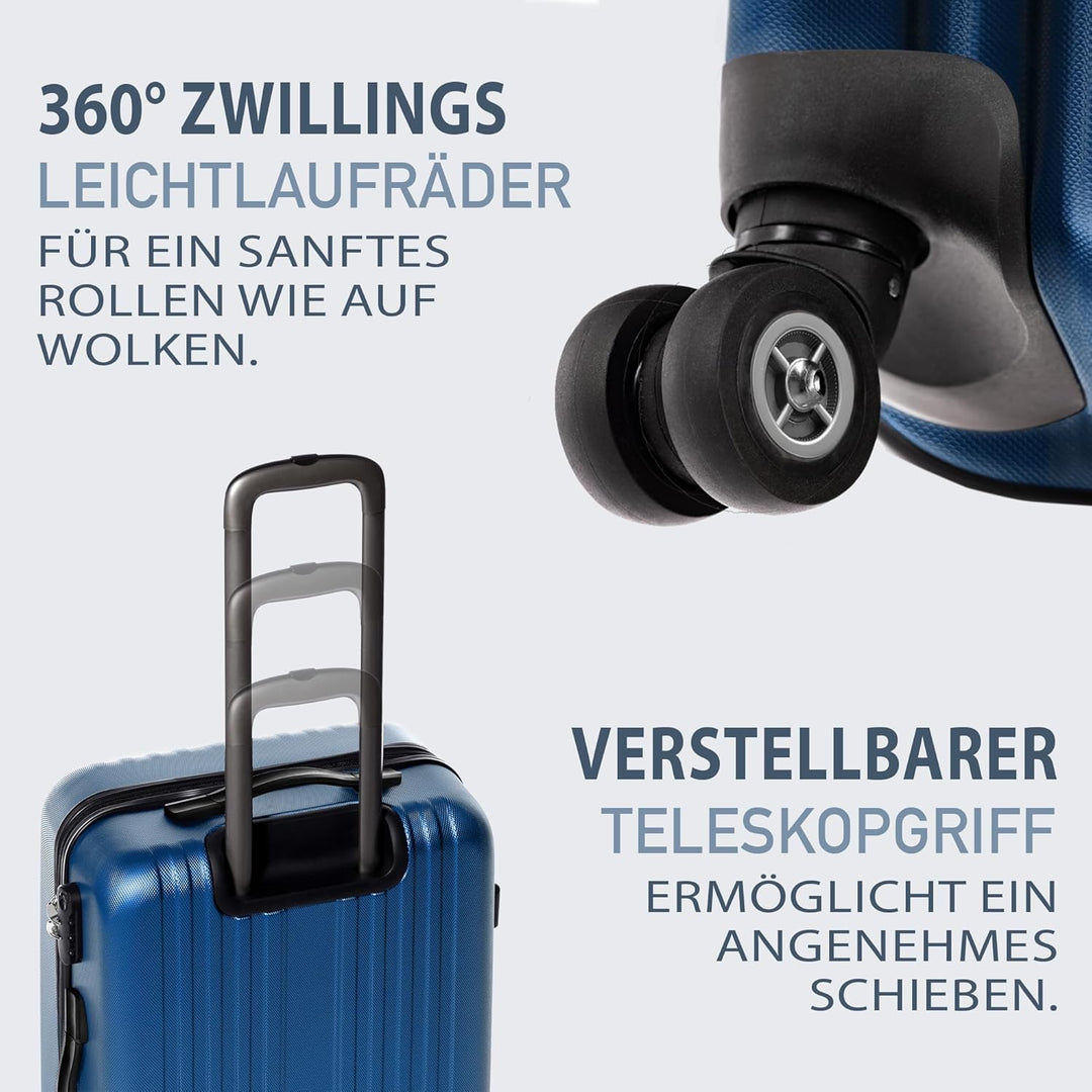 FERGÉ Kofferset Hartschale 3-teilig erweiterbar Toulouse Trolley-Set - Handgepäck 55 cm, L und XL 3e