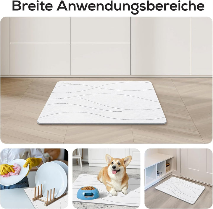 Nestiva Stone Bath Mat, rutschfest Waschbar, Super Saugfähig, Stein Badezimmerteppich aus Natürliche