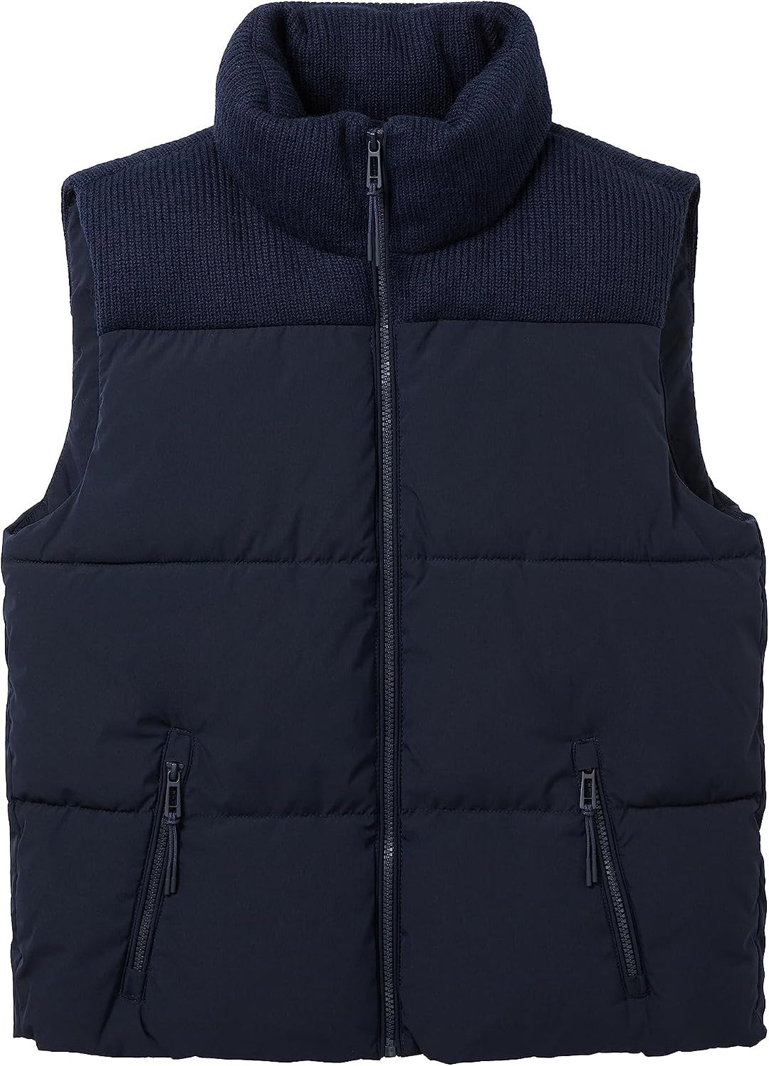 TOM TAILOR Damen Steppweste mit Strickeinsatz &amp; Stehkragen XL 10668 - Sky Captain Blue, XL 10668 - S