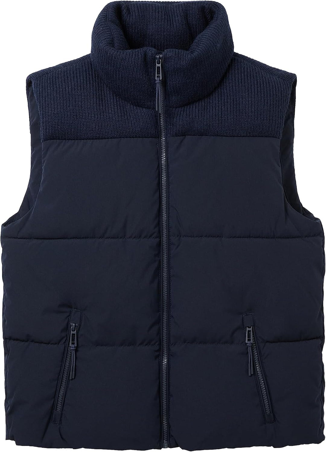 TOM TAILOR Damen Steppweste mit Strickeinsatz & Stehkragen XL 10668 - Sky Captain Blue, XL 10668 - S