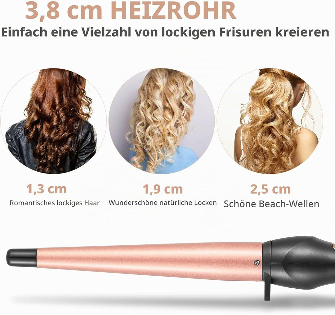 Lockenstab Kleine Locken - Haglater Professional LCD-Display Lockenwickler 80-230℃, Keramischer Lock