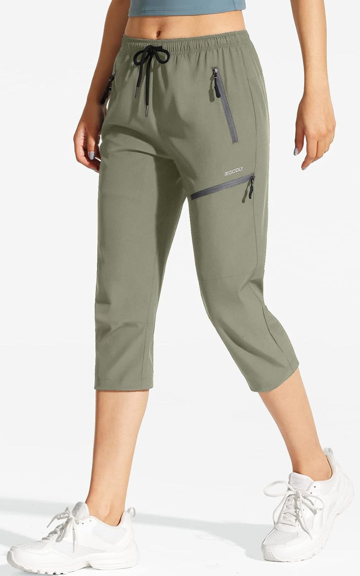 MOCOLY Damen Wanderhose Cargohose Wasserdicht Elastische Outdoorhose Cargo Jogginghose Trekkinghose