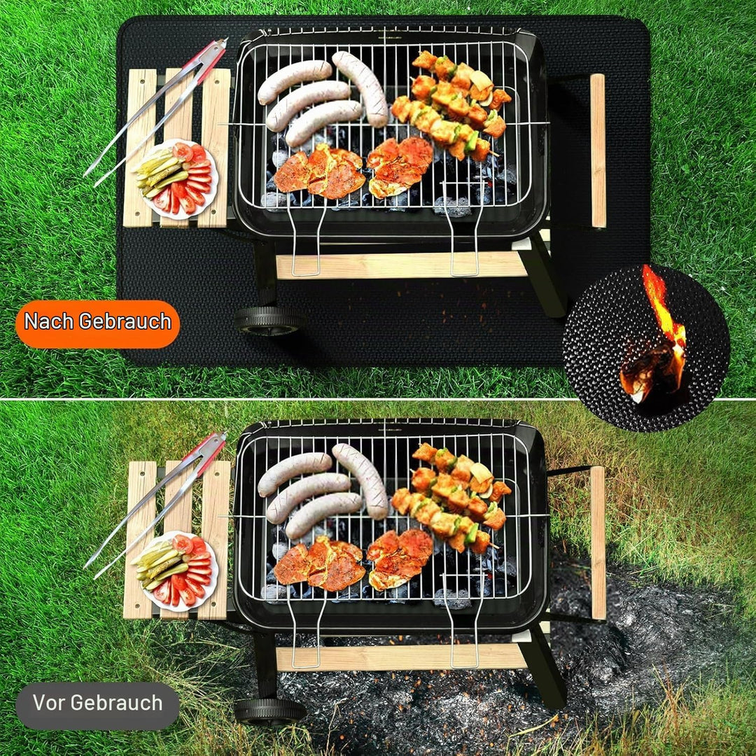 Feuerfeste Unterlage | 100 * 150cm Faltbare Hitzeschutzmatte | Bodenschutzmatte | Grillmatten | Bode