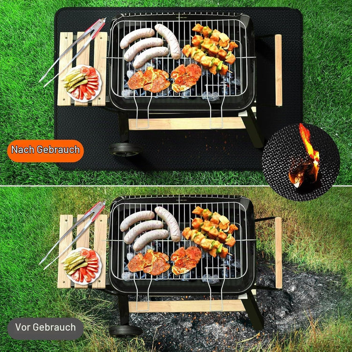 Feuerfeste Unterlage | 100 * 150cm Faltbare Hitzeschutzmatte | Bodenschutzmatte | Grillmatten | Bode