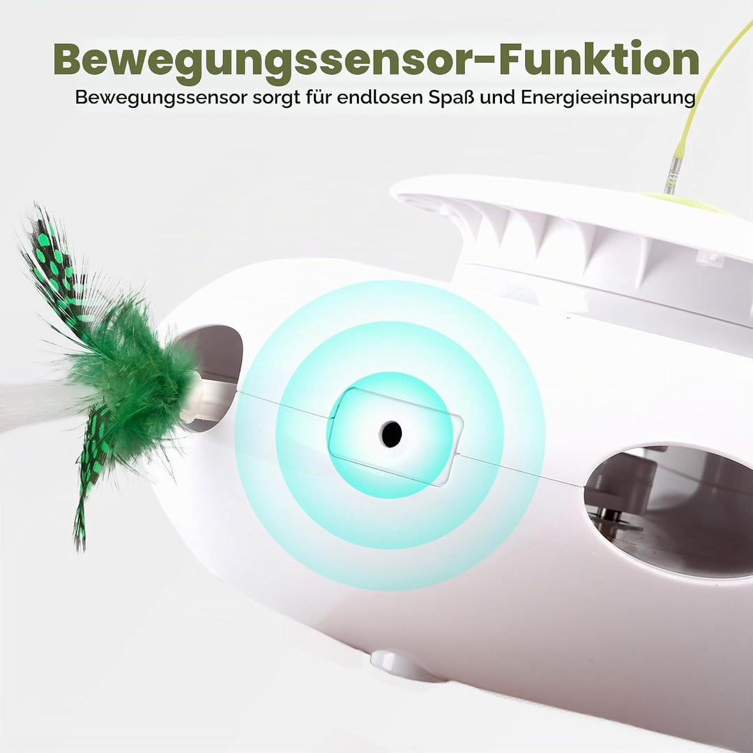 ALL FOR PAWS 3-in-1 Interaktives Katzen-Spielset, Automatisches interaktives Spielzeug für Wohnungsk