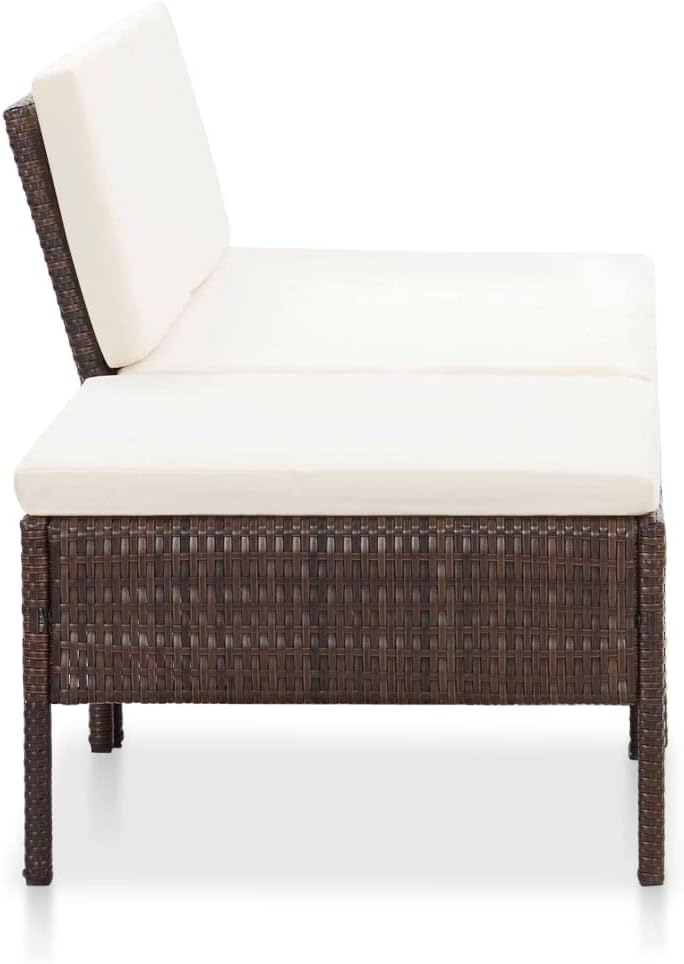 vidaXL Gartenmöbel 3-TLG. mit Auflagen Sitzgruppe Garten Garnitur Lounge Sofa Sitzgarnitur Gartenset