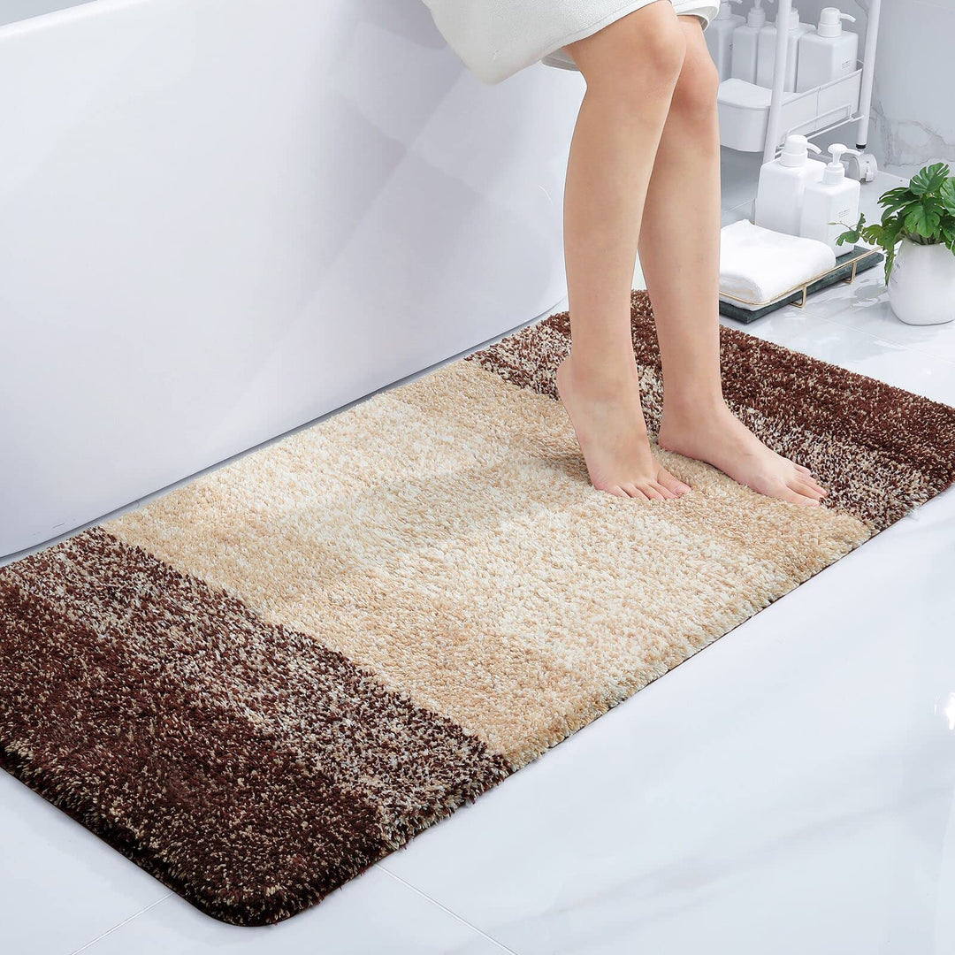Homaxy Weich Badezimmerteppich 60x120 cm, rutschfest waschbar Badematte Flauschige Hochflor Badteppi