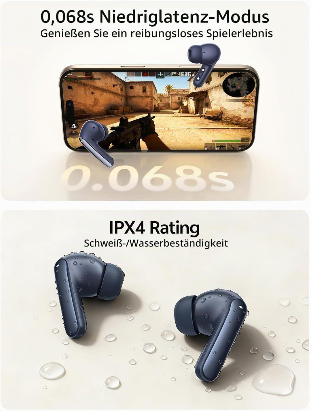 QCY Melobuds N20 In Ear Kopfhörer Bluetooth Noise Cancelling,Bluetooth kopfhörer mit -50dB Adaptive
