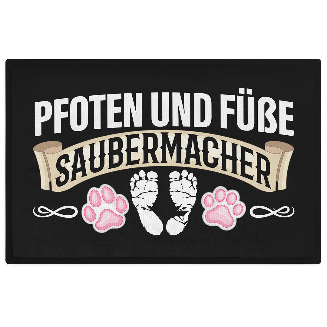Trendation - Lustige Fussmatte Pfoten und Füsse Saubermacher Geschenk Hunde Besitzer Schmutzfangmatt