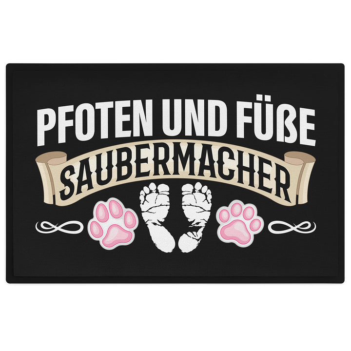 Trendation - Lustige Fussmatte Pfoten und Füsse Saubermacher Geschenk Hunde Besitzer Schmutzfangmatt