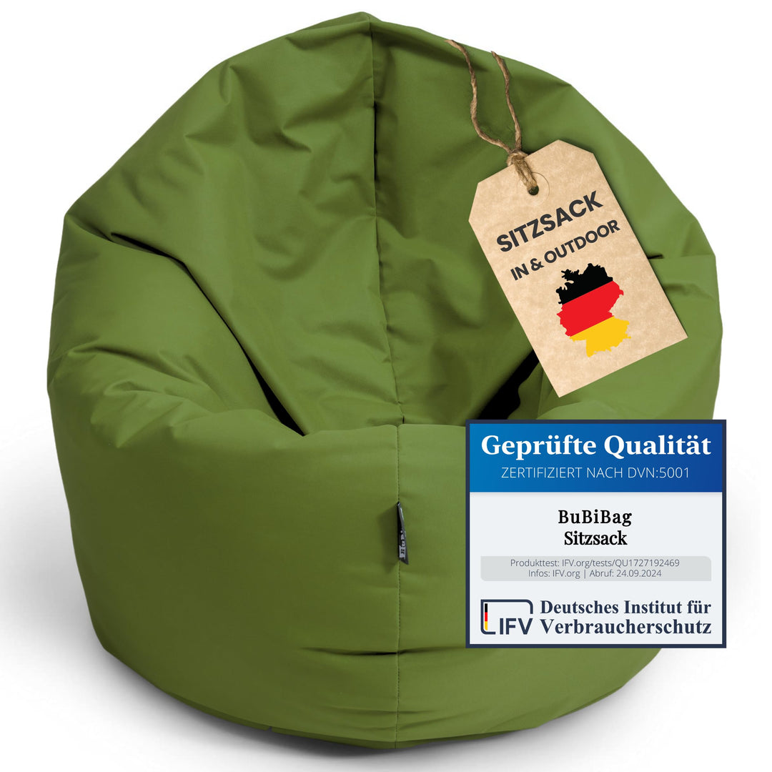 BuBiBag 2in1 Sitzsack L - XXL mit Füllung für Kinder &amp; Erwachsene, Gaming Beanbag &amp; Bodenkissen für