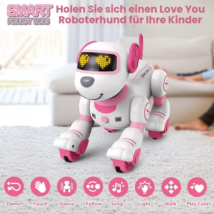 VATOS Roboter Hund Kinder Ferngesteuerter Spielzeug - Interaktiver Anfassen und Folgen Roboterhund m