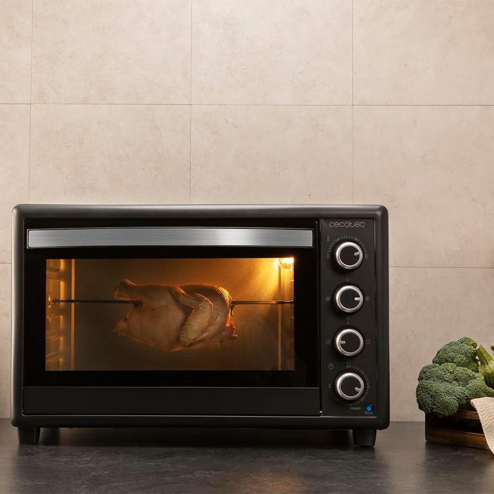 Cecotec Tisch-Konvektionsofen 60 Liter Bake&amp;Toast 6090 Black Gyro. 2200 W, Innenbeleuchtung, 12 Funk