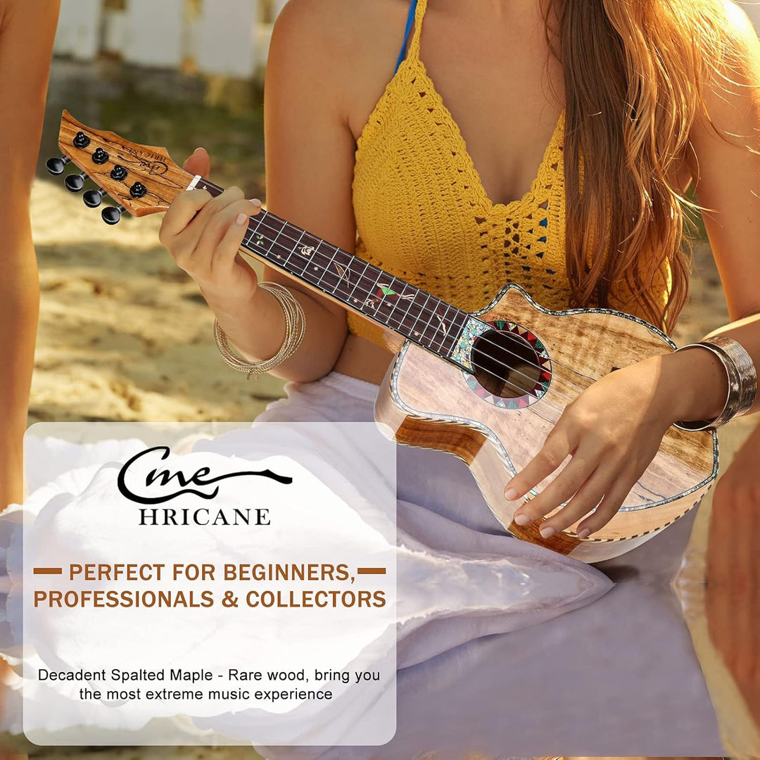 Hricane Konzert Ukulele aus edel hochqualitativ Spalten Ahorn, Professional Ukulelen glatt glänzend