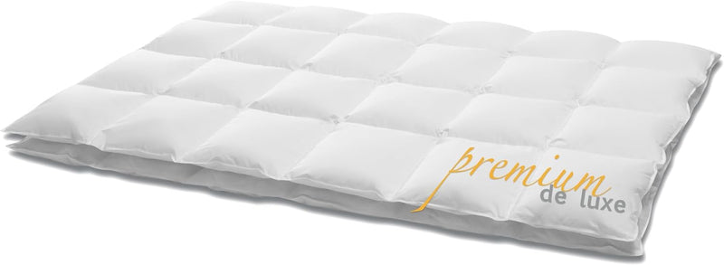 HANSKRUCHEN Premium de Luxe Daunendecke 260x220 cm - Leicht / Übergang - Made in Germany Kassettende
