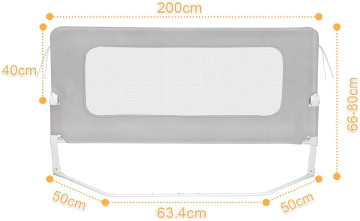 OHMG Bettgeländer,Sicherheitsgitter für Kinder,Sicherheitsgitter für Bett,höhenverstellbar,tragbar,B