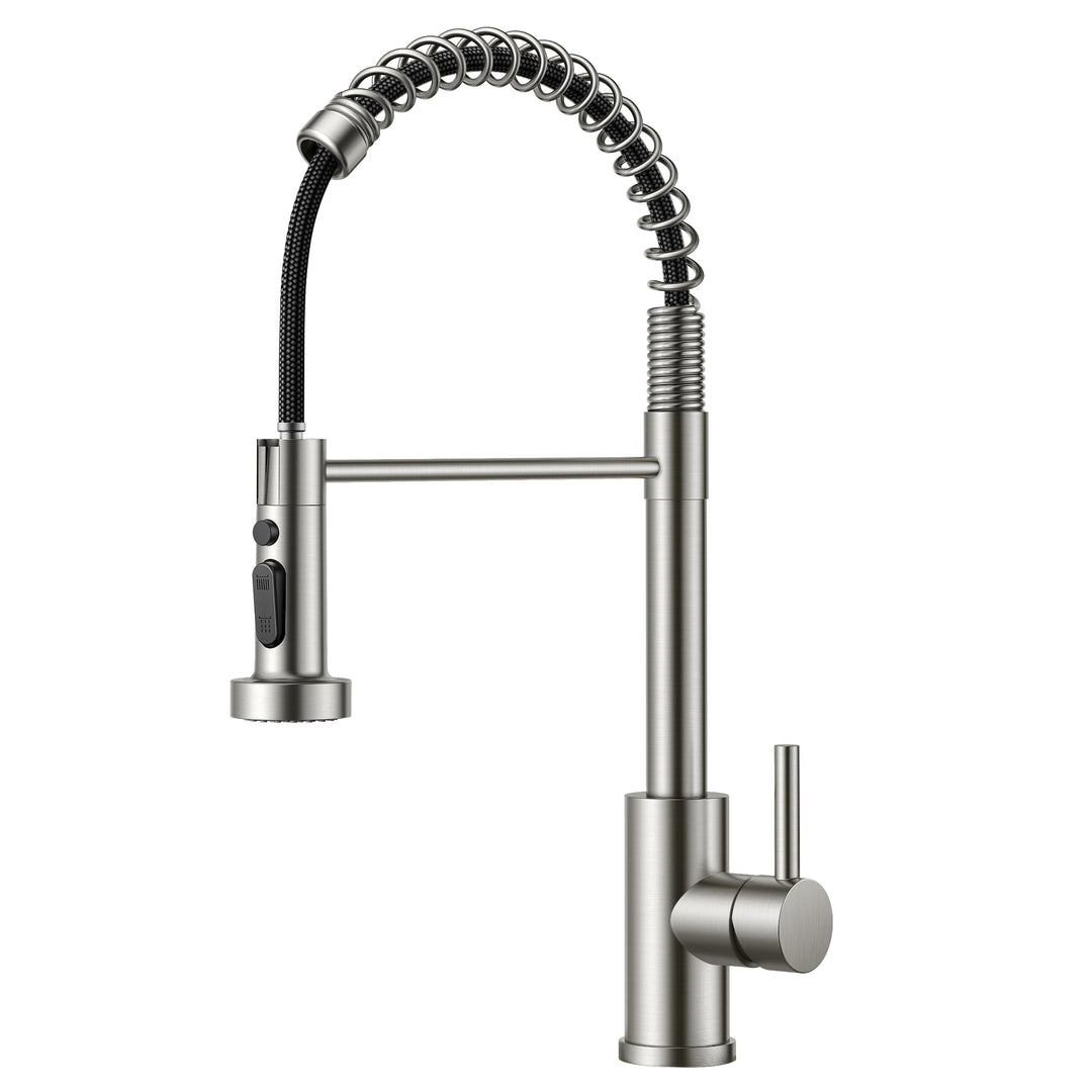 FORIOUS Wasserhahn Küche, Wasserhahn Küche Ausziehbar, 360° Schwenkbar Spiralfeder Spültischarmatur