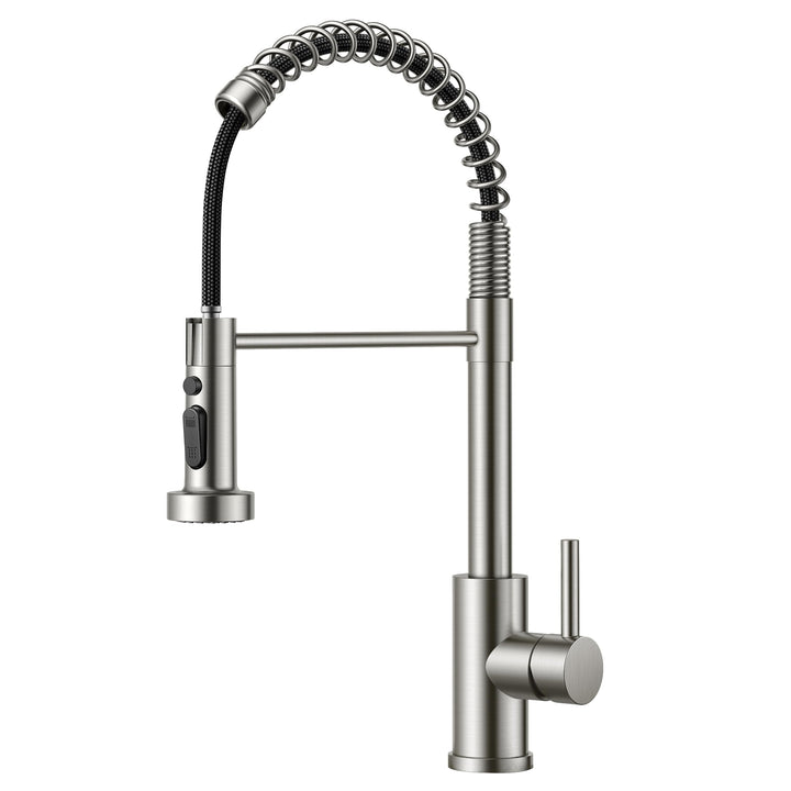 FORIOUS Wasserhahn Küche, Wasserhahn Küche Ausziehbar, 360° Schwenkbar Spiralfeder Spültischarmatur