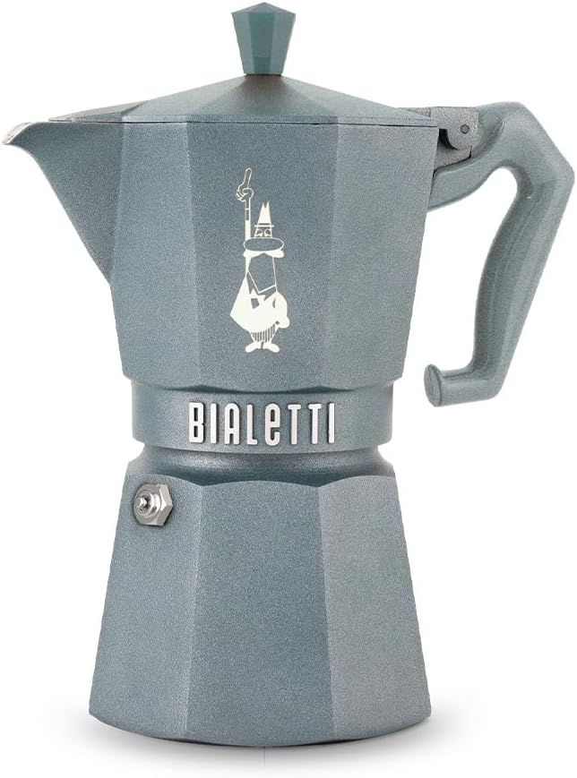 Bialetti Moka Exclusive Octagonal Induction 6 Tassen – Espressokocher aus Aluminium und Stahl, Silbe