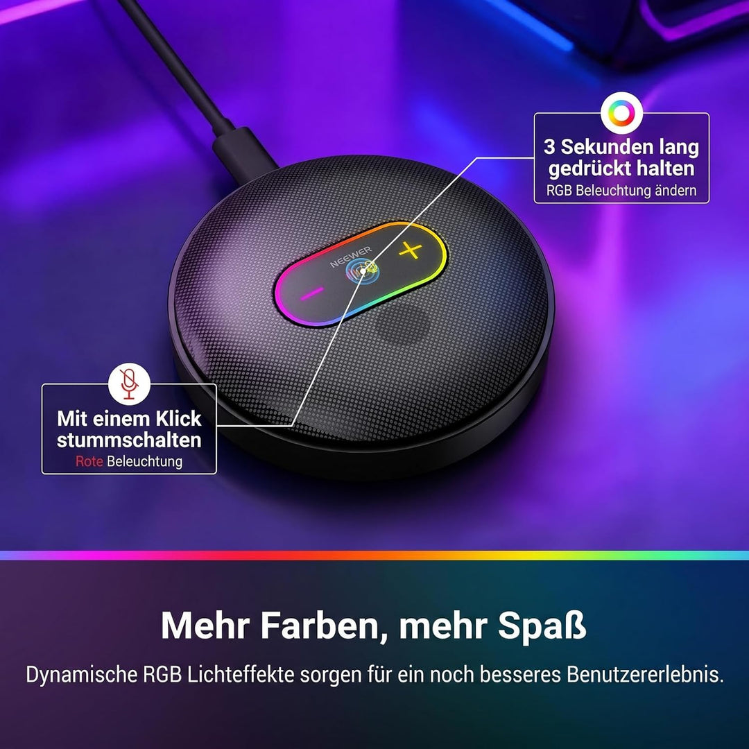 NEEWER UM04 USB Mikrofon, AI Rauschunterdrückung, omnidirektionales Kondensator Tischmikrofon mit 48