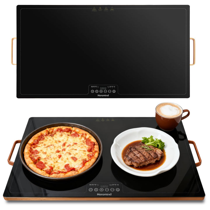 Warmhalteplatte 60x40 cm, 300W Elektrische Wärmeplatte mit Touchscreen, Temperatur einstellbar, Sich