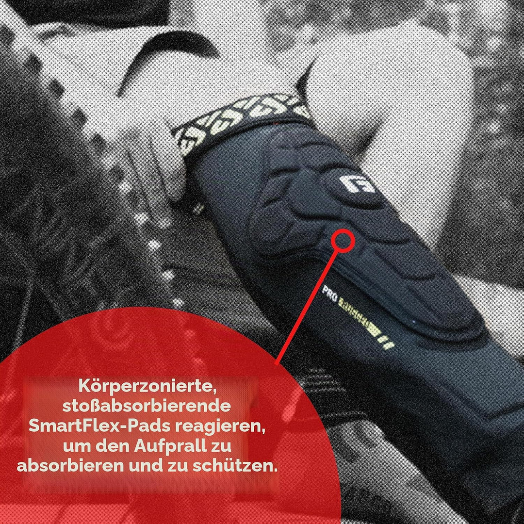 G-Form Pro Rugged 2 Knieschoner für Radsport, BMX, MTB, Downhill-Skateboard, Grösse S, Schwarz S Sch