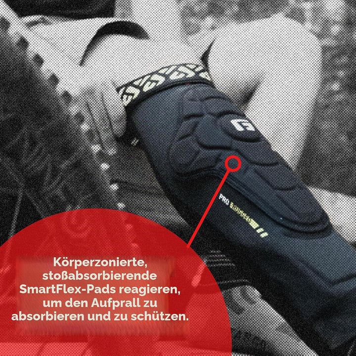 G-Form Pro Rugged 2 Knieschoner für Radfahren, BMX, MTB, Downhill, Skateboard, Grösse XS, Schwarz XS