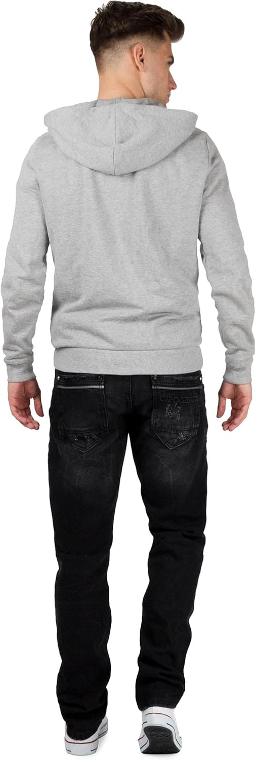 Cipo & Baxx Herren Jeans Regular Fit Stone-Washed Kontrastnähte
