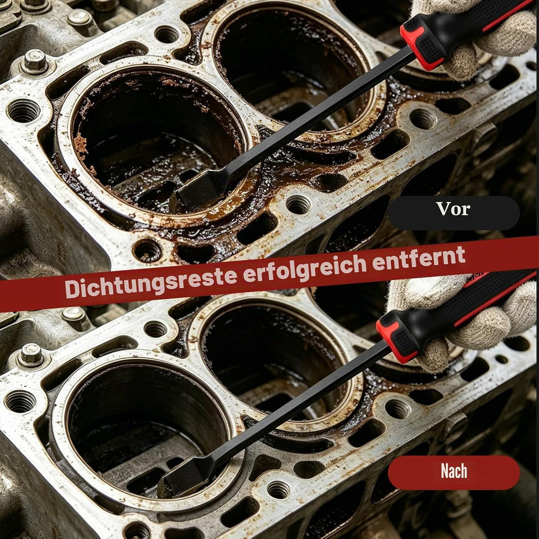 EFUTURETIME 4-tlg. Dichtungsschaber Set, Schaber Werkzeug 23/23/11/9mm KFZ Werkzeug Satz mit Metall