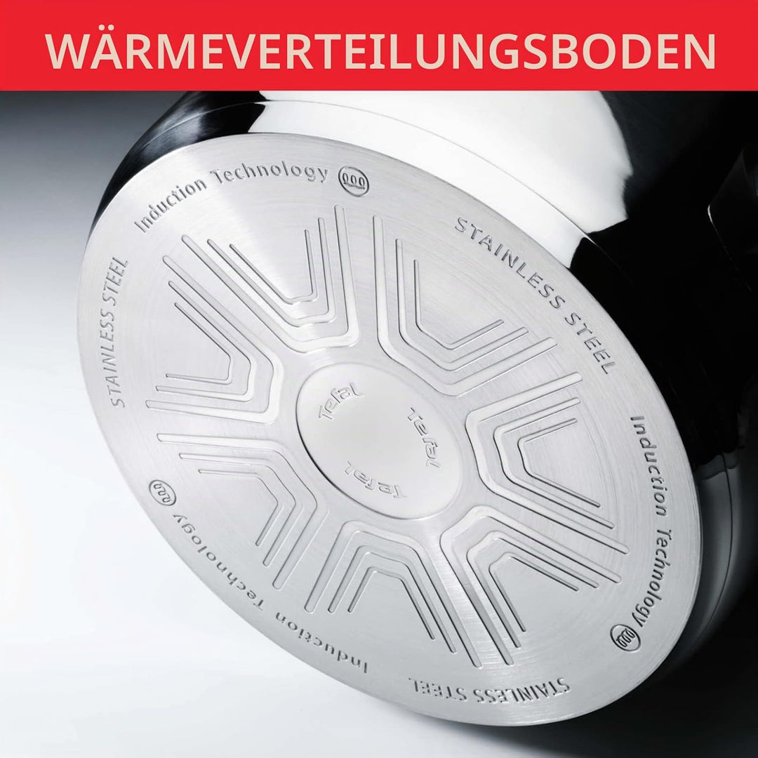 Tefal Duetto On A705S636 Kochgeschirr, Kochtopf 16 cm, Kochtöpfe 20/24 cm, Glasdeckel, Induktion, Ed