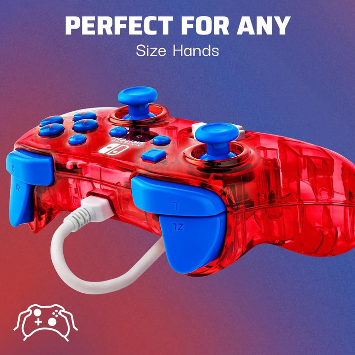 PDP Rock Candy verkabelt Gaming Switch Pro Controller - Mario - Rot - Official License Nintendo - OL