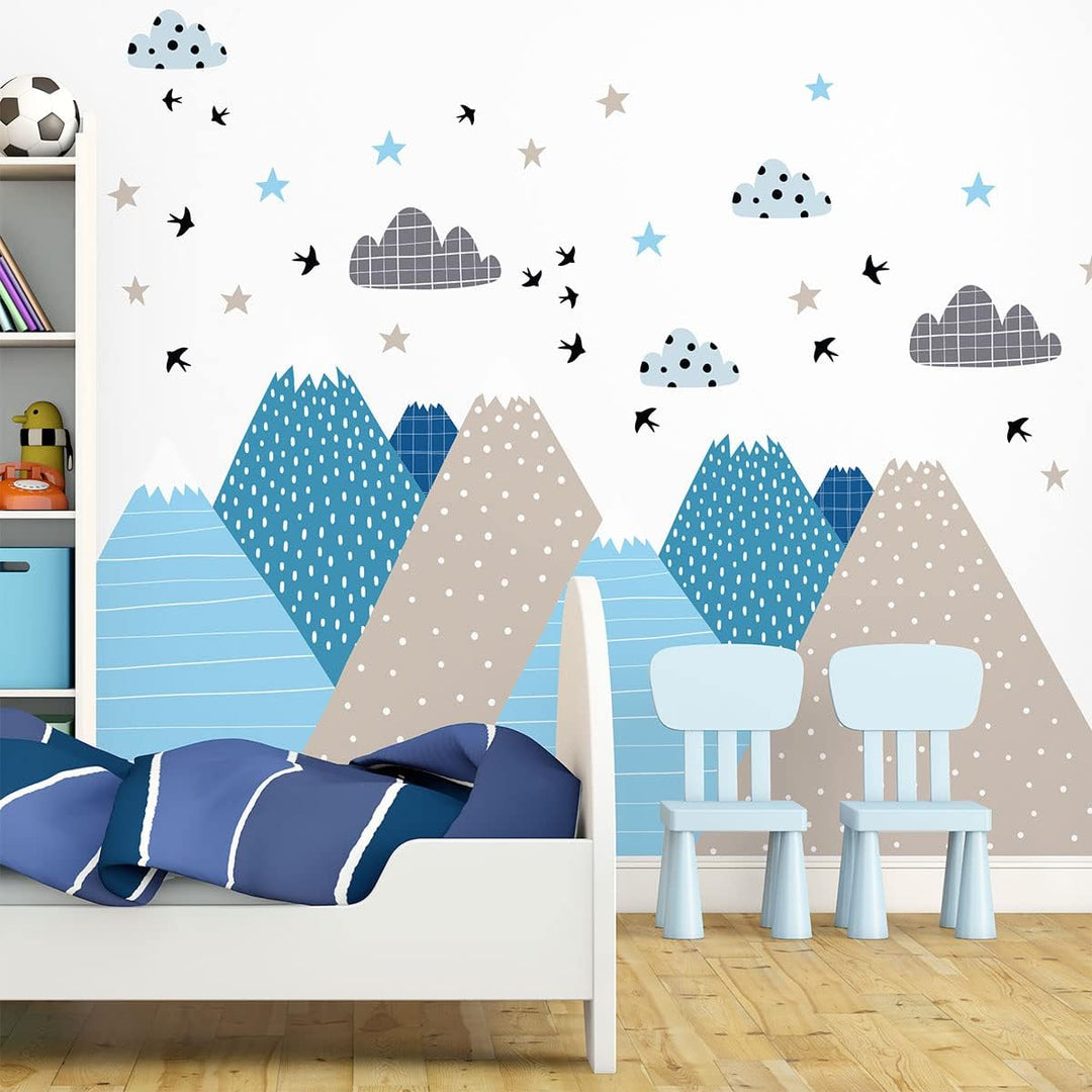 Wandsticker Kinder Deko Babyzimmer Wandsticker Kinder Wandsticker skandinavische Berge Lynka H80 x L