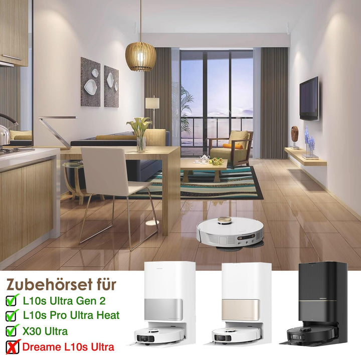 Zubehörset für Dreame L10s Pro Ultra Heat, JKOISL 2*Rollbürste 6*Staubbeutel 4*Mopp Wischtücher 6*Se