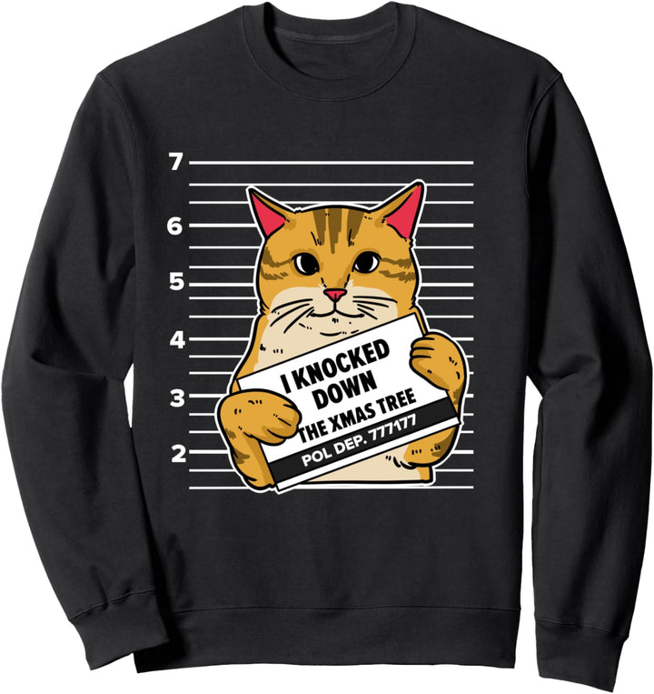 Knuffiges Kätzchen Kater Weihnachtsbaum Schurke Sweatshirt