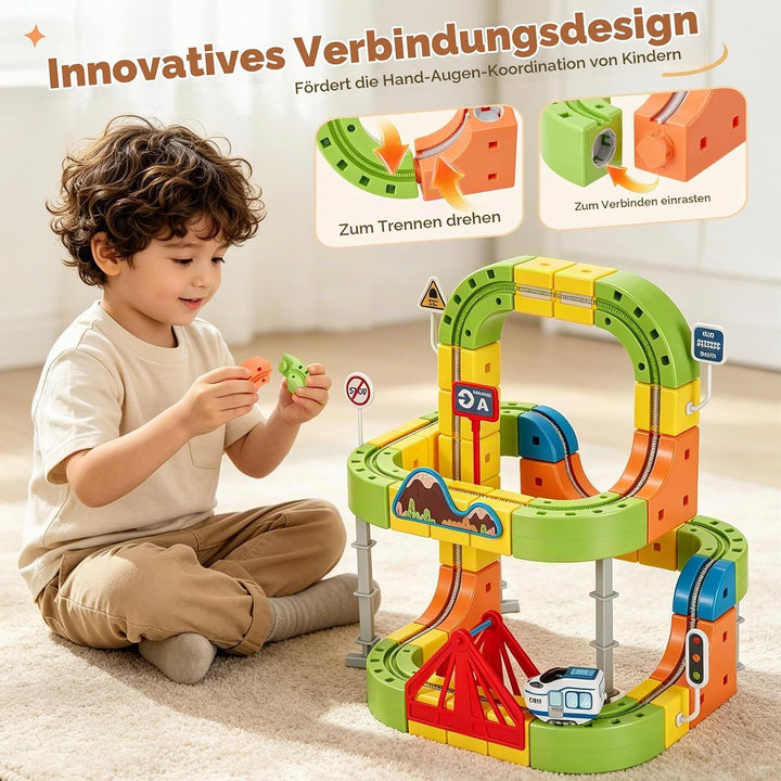 160 Pcs Flexible Cube Track, 3D Kugelbahn Zugset, ab 3 Jahren