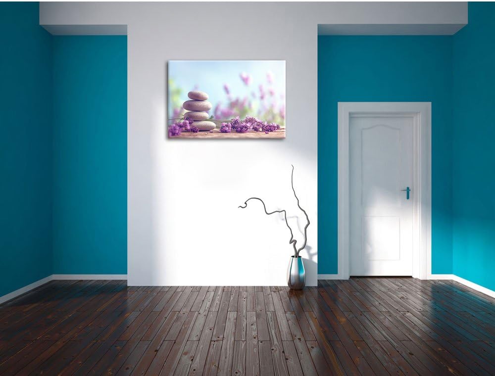 Lavendel Spa-Stillleben, Format: 100x70 auf Leinwand, XXL riesige Bilder fertig gerahmt mit Keilrahm