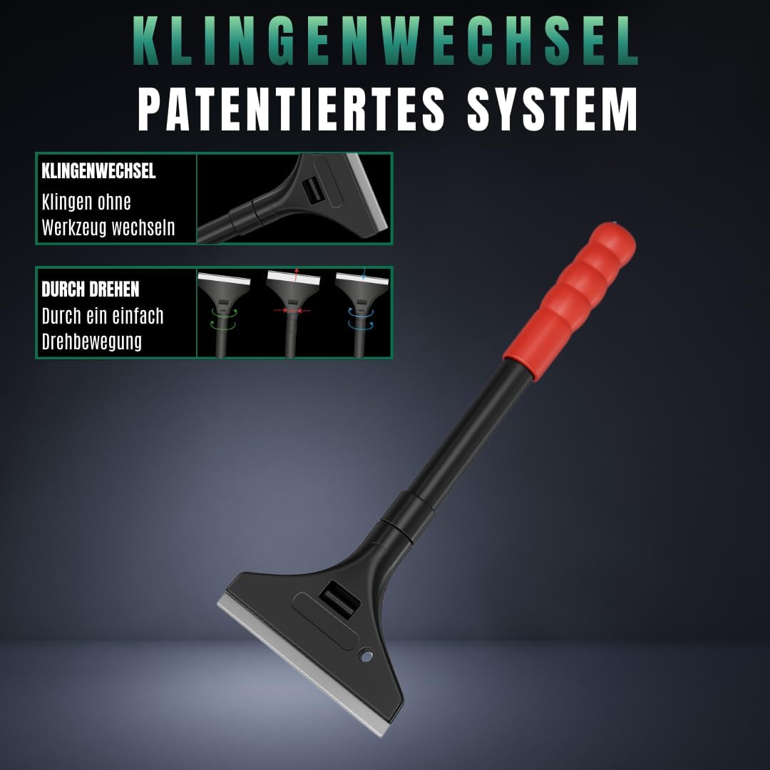 Green Home Farbschaber PREMIUM 30 cm Tapetenschaber [Schnellwechselvorrichtung] - 100 mm inkl. 5 Ers