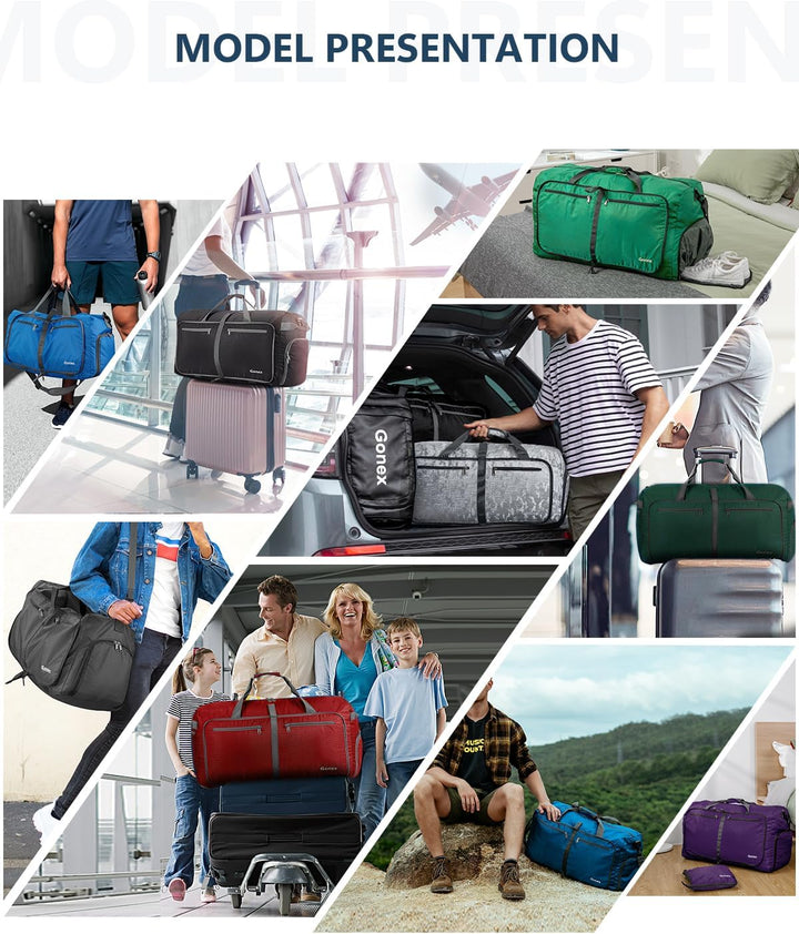 Gonex Faltbares Reisegepäck Leicht 40/60/80/100/150L Grosse Reisetasche Sporttasche für Reise Gym Ur