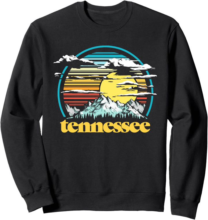 Retro Tennessee Vintage 80s Style Mountains & Sun Sweatshirt