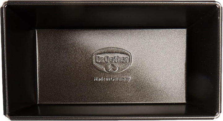 Dr. 2587 Oetker Kastenform, kleine Kuchenform, Backform aus Stahl mit Antihaftbeschichtung, schwarz,