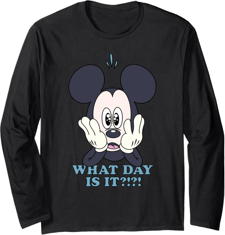 Disney Mickey Mouse What Day Is It? Langarmshirt