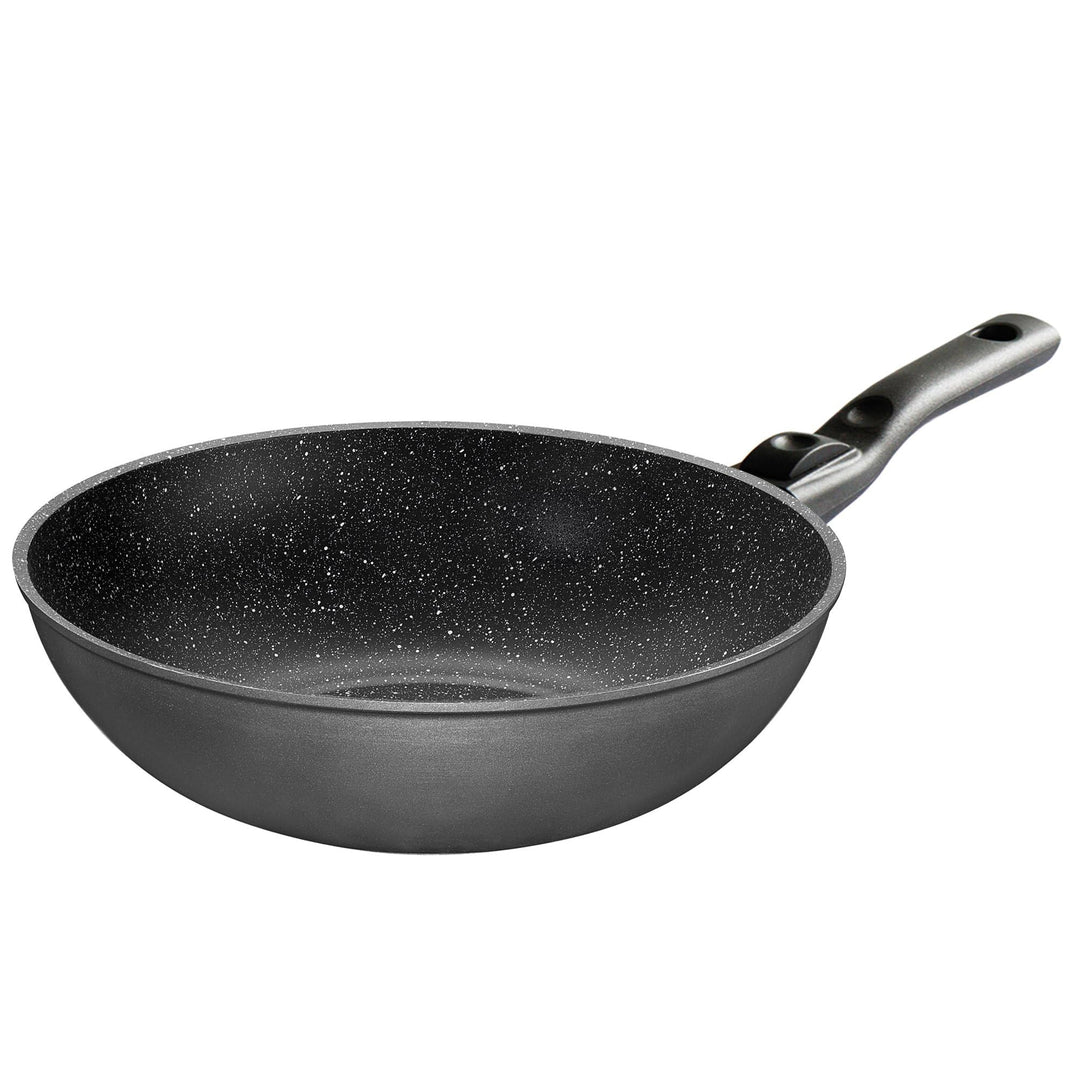 STONELINE Flex Made in Germany Wok 30 cm, mit abnehmbarem Griff, auch für öl- und fettfreies Braten,