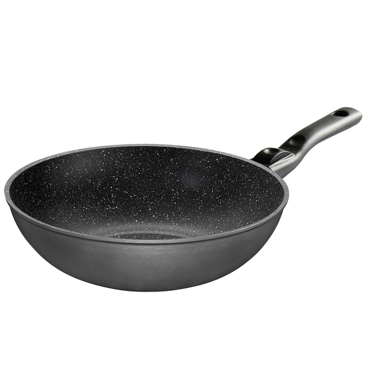 STONELINE Flex Made in Germany Wok 30 cm, mit abnehmbarem Griff, auch für öl- und fettfreies Braten,