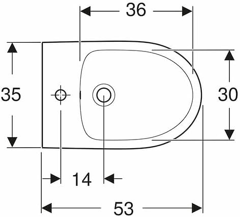 VBChome Hänge-Bidet Weiss Oval mit Hahnloch Praktisch Modisches Design Bidet aus Keramik mit Hahnloc