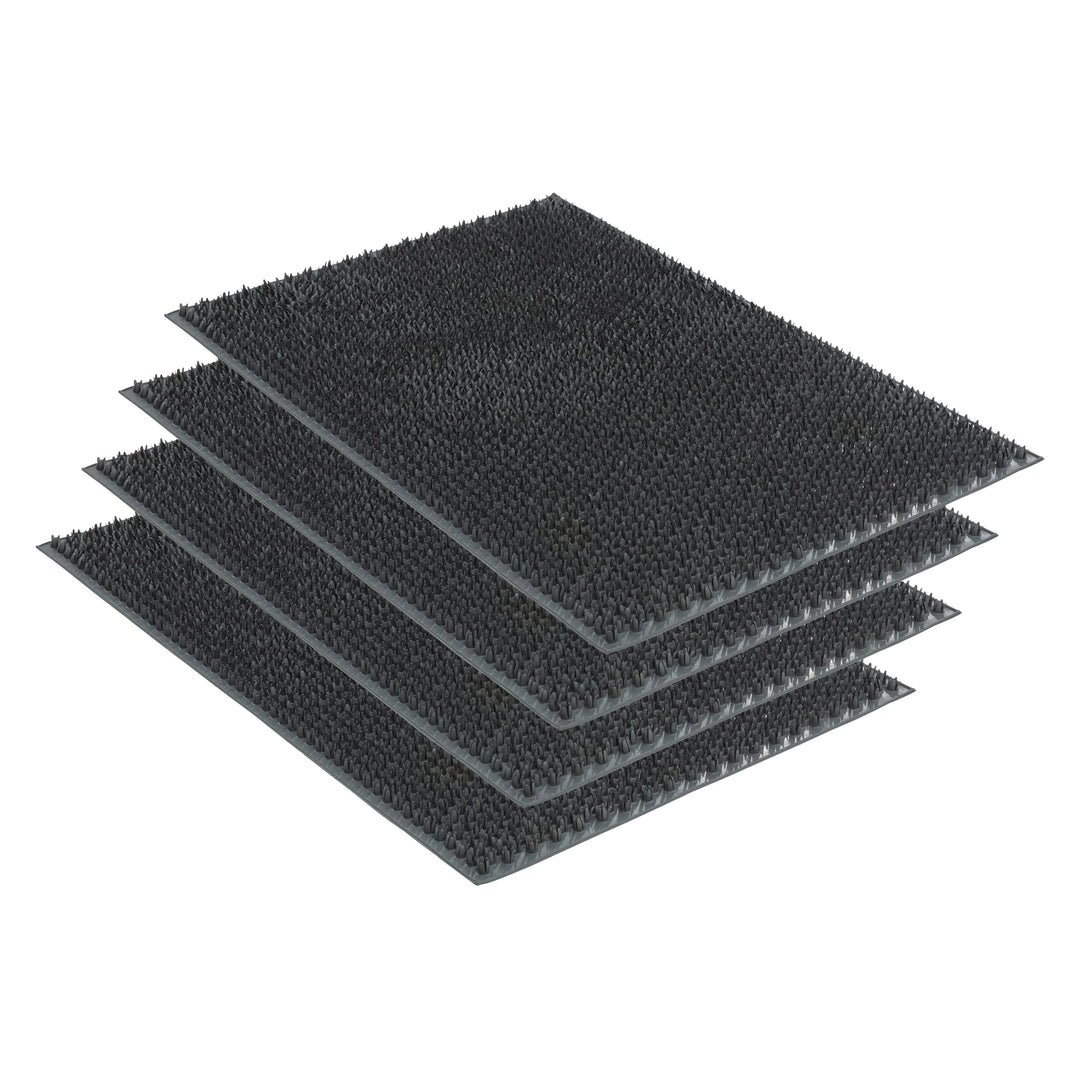 Carpido Wetterfeste Fussmatte Garten - Grau 4er Set 40x60 cm - Outdoor Schmutzfangmatte - Türmatte l