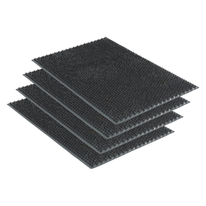 Carpido Wetterfeste Fussmatte Garten - Grau 4er Set 40x60 cm - Outdoor Schmutzfangmatte - Türmatte l