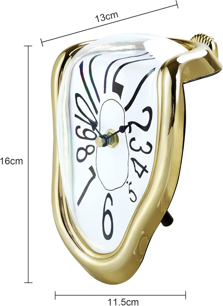 Lafocuse Lautlos Salvador Dali Uhr Gold, Geschmolzene Uhr Ohne Tickgeräusche, Tischuhren Modern Schm
