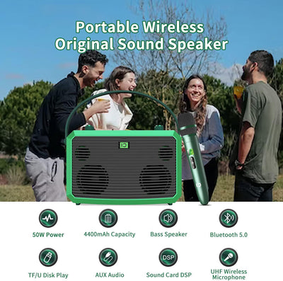 SHIDU M5 50W Karaoke-Maschine für Erwachsene, tragbares PA-System, Sprachverstärker, Bluetooth-Lauts