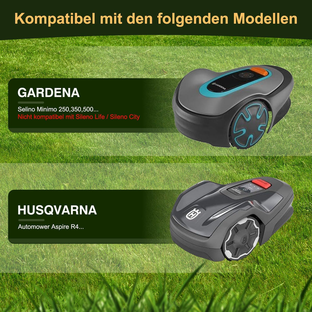[AUFRÜSTUNG] Messerteller + 6 Stück Klingen Kompatibel mit Gardena Sileno Minimo 250,350,500 / Husqv